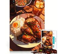 Rompecabezas para Adultos de 1000 Piezas con diseño de Comida asiática bodegón,Corte, Divertido,desafiante,Juego Tranquilo y Divertido, (50x75cm)