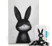 Rompecabezas para Adultos de 1000 Piezas con diseño de Conejito de Tinta,articulaciones Finas,Ideal para ejercitar la Mente,un Juego Relajante Navidad 50x75cm