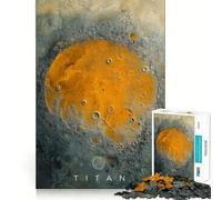Rompecabezas para Adultos de 1000 Piezas con diseño de cráter en la Superficie de Titán y la Luna de Saturno Un pasatiempo para Toda la Vida Un Regalo Memorable 38x52cm