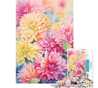 Rompecabezas para Adultos de 1000 Piezas con diseño de crisantemos Diversión en casa un desafío Estimulante Juego de ingenio Apto para Mayores de 14 años 38x26cm