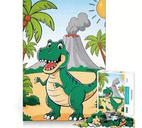 Rompecabezas para Adultos de 1000 Piezas con diseño de Dinosaurio y volcán Arte de Corte preciso Juguete para desarrollar la Agilidad Mental y Relajarse Decoración navideña para la Pared (38x52cm)