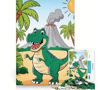 Rompecabezas para Adultos de 1000 Piezas con diseño de Dinosaurio y volcán,Bordes precisos,Ideal para estimular la Mente Juego Tranquilo para cumpleaños (50x75cm)