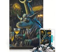 Rompecabezas para Adultos de 1000 Piezas con diseño de Dinosaurios y Cerveza Artesanal, Juego práctico para Pasar el Tiempo en casa, Incluye póster y Hoja de Preguntas a Juego 50x75cm