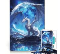 Rompecabezas para Adultos de 1000 Piezas con diseño de dragón Blanco y Luna Juguete Que desafía la Mente Corte preciso y alineación Actividad Divertida para Toda la Familia (50x75cm)