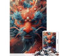 Rompecabezas para Adultos de 1000 Piezas con diseño de dragón de Feliz Año Nuevo Juguetes antiestrés Regalos de Amigo Secreto Juegos relajantes para cumpleaños y Navidad tamaño 38x52cm