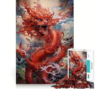 Rompecabezas para Adultos de 1000 Piezas con diseño de dragón de Sangre,Arte de Corte Fino,diversión para Resolver Problemas,Juego para Momentos acogedores,decoración navideña para la Pared 50x75cm