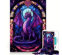 Rompecabezas para Adultos de 1000 Piezas con diseño de dragón Drakonar Morado Juguete para Adultos Que desafía la Mente Diversión Garantizada Corte (50x75cm)