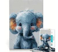 Rompecabezas para Adultos de 1000 Piezas con diseño de Elefante Azul en Miniatura Un Juego de ingenio para el hogar Un Regalo Memorable 50x75cm