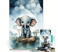 Rompecabezas para Adultos de 1000 Piezas con diseño de Elefante bebé,Corte Suave,Juguete para Entrenar la Mente,Ideal para el Tiempo Libre,Regalo de cumpleaños (50x75cm)