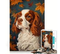 Rompecabezas para Adultos de 1000 Piezas con diseño de Elegancia Canina otoñal Arte de Corte preciso Actividad Mental Divertida Juego Relajante Arte navideño para el hogar (38x52cm)