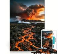Rompecabezas para Adultos de 1000 Piezas con diseño de erupción volcánica y Flujo de Lava Desarrolla la Memoria y es Divertido Troquelado de Alta precisión Fácil de Aprender Ideal