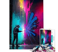 Rompecabezas para Adultos de 1000 Piezas con diseño de explosión de neón Juguete Educativo Decoración Perfecta Regalo Divertido (Tamaño 50x75cm)
