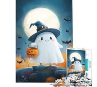 Rompecabezas para Adultos de 1000 Piezas con diseño de Fantasma y Sombrero de Bruja de Halloween Juguete Educativo y desafiante para Juegos de relajación y Alivio del estrés Regalos de cumpleaños