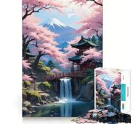 Rompecabezas para Adultos de 1000 Piezas con diseño de Flor de Cerezo,Fabricado en Japón,de Primera Calidad,Ideal para desarrollar la Inteligencia y el Desarrollo Personal Un artístico