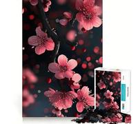 Rompecabezas para Adultos de 1000 Piezas con diseño de Flor de Cerezo Japonesa de Corte Fino Actividad para la Mente Inteligente Tiempo de Juego Tranquilo Decoración navideña (38x52cm)