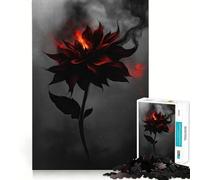 Rompecabezas para Adultos de 1000 Piezas con diseño de Flor de Dalia roja Brillante Arte de Corte preciso Juguete para desarrollar la Agilidad Mental y Relajarse Decoración navideña para la Pared