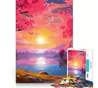 Rompecabezas para Adultos de 1000 Piezas con diseño de Flores de Cerezo,Bordes Finos,Ideal para Manualidades,para concentrarse,divertirse y Relajarse cumpleaños (38x52cm)