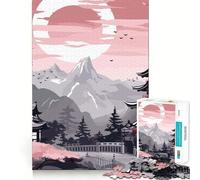 Rompecabezas para Adultos de 1000 Piezas con diseño de Flores de Cerezo,Estilo japonés,con Bordes precisos,Ideal para Construir y Disfrutar de un Momento Acogedor Decoración navideña para la Pared