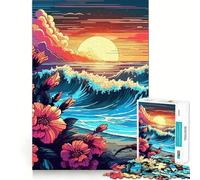 Rompecabezas para Adultos de 1000 Piezas con diseño de Flores de Playa,Corte preciso,Juguete Inteligente para ejercitar la Mente,Juego Relajante,decoración navideña,Regalo (50x75cm)