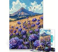 Rompecabezas para Adultos de 1000 Piezas con diseño de Flores de Pradera de montaña Refuerza la Memoria Divertido y Relajante Regalo Ideal para Festivales (38x52cm)