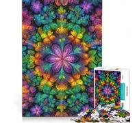 Rompecabezas para Adultos de 1000 Piezas con diseño de Flores fractales fantásticas, Ideal para Toda la Familia o para Decorar Paredes Piezas de Formas aleatorias Que encajan Perfectamente 50x75cm