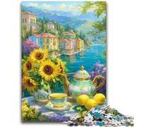 Rompecabezas para Adultos de 1000 Piezas con diseño de Flores y Girasoles, Juguetes educativos, antiestrés, decoración única para el hogar y Regalos, 26x38cm