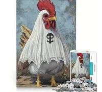 Rompecabezas para Adultos de 1000 Piezas con diseño de Gallo de Halloween, Juguetes para armar, para la diversión Familiar, con Piezas de Formas aleatorias Que encajan Perfectamente 38x26cm