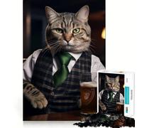 Rompecabezas para Adultos de 1000 Piezas con diseño de Gato American Shorthair Juego de concentración Mental de Alta precisión Manualidad para Cortar y Crear vínculos con Tus Seres Queridos (38x52cm)