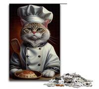 Rompecabezas para Adultos de 1000 Piezas con diseño de Gato Chef Ideal para ejercitar el Cerebro Juguetes adictivos para Cultivar la Paciencia 75 x 50 cm.