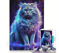 Rompecabezas para Adultos de 1000 Piezas con diseño de Gato de Granja Pintado al óleo, Juguete Educativo, Montaje de Patrones, con póster y Hoja de Preguntas a Juego 50x75cm
