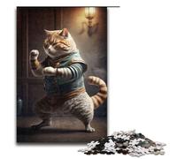 Rompecabezas para Adultos de 1000 Piezas con diseño de Gato de Kung Fu. Ayuda a ejercitar el Cerebro. Juguetes adictivos para Cultivar la Paciencia. 1000 Piezas.