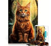 Rompecabezas para Adultos de 1000 Piezas con diseño de Gato del Bosque Noruego en el Bosque ¡Disfruta del Montaje (38x26cm)