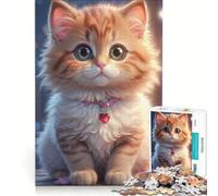 Rompecabezas para Adultos de 1000 Piezas con diseño de Gato Kawaii, Ideal para decoración de Pared, decoración Perfecta, cumpleaños 38x52cm