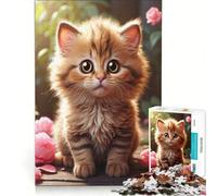 Rompecabezas para Adultos de 1000 Piezas con diseño de Gato Kawaii, Juguetes para armar, Ideal para la interacción Entre Padres e Hijos, cumpleaños y Navidad 38x52cm