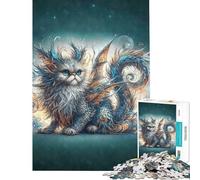 Rompecabezas para Adultos de 1000 Piezas con diseño de Gato Persa y dragón Diversión en casa Mejora la Memoria y es un Juguete antiestrés para Mayores de 14 años (50x75cm)
