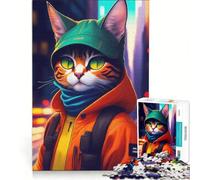Rompecabezas para Adultos de 1000 Piezas con diseño de Gato Swag Juego Imposible para Relajarse y ejercitar la Mente Ideal para Decorar el Escritorio 38x26cm