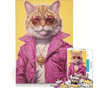 Rompecabezas para Adultos de 1000 Piezas con diseño de Gato Swag Juego Imposible para Relajarse y ejercitar la Mente Ideal para Decorar el Escritorio 38x52cm