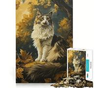 Rompecabezas para Adultos de 1000 Piezas con diseño de Gatos Elegantes y de Corte Fino Actividad para la Mente Tiempo de Paz Juego Decoración navideña (50x75cm)