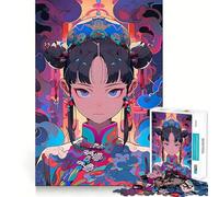 Rompecabezas para Adultos de 1000 Piezas con diseño de Geisha,Estilo Anime,Piezas de Corte Limpio,Juguete Divertido para el Tiempo Libre,decoración navideña,Regalo (38x26cm)