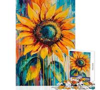 Rompecabezas para Adultos de 1000 Piezas con diseño de Girasol Vibrante Juego práctico para divertirse en Familia Regalos para Amigos y Familiares (tamaño 38x26cm)