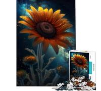Rompecabezas para Adultos de 1000 Piezas con diseño de Girasol y la Vía Láctea Un Reto para completar Juego práctico y difícil Apto para Mayores de 14 años 50x75cm