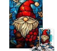 Rompecabezas para Adultos de 1000 Piezas con diseño de gnomo de vidriera Ideal para Juegos Familiares Regalos para Mujeres y Actividades Divertidas en casa (tamaño 38x52cm)