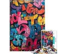 Rompecabezas para Adultos de 1000 Piezas con diseño de Graffiti y Arte Callejero Juegos relajantes para Adultos Que mejoran la Memoria cumpleaños y Navidad (tamaño 38x52cm)