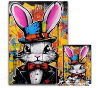 Rompecabezas para Adultos de 1000 Piezas con diseño de Grafiti de Conejo, Ideal para Decorar el hogar y Jugar en Familia, 50x75cm/19,68x29,52 Pulgadas.