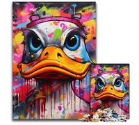 Rompecabezas para Adultos de 1000 Piezas con diseño de Grafiti de Pato,Rompecabezas imposibles para Adultos,Ideal para diversión Familiar,relajación y Regalos navideños,50x75cm/19,68x29,52 Pulgadas