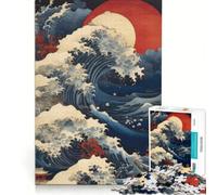 Rompecabezas para Adultos de 1000 Piezas con diseño de Gran Ola, Estilo Anime, Divertido y antiestrés, con Piezas de Formas aleatorias Que encajan Perfectamente 38x26cm