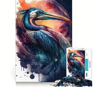 Rompecabezas para Adultos de 1000 Piezas con diseño de grulla Azul en Acuarela,Corte Impecable Divertido,ejercita la Mente,Ideal para el Tiempo Libre y como decoración navideña 38x26cm
