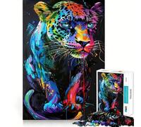 Rompecabezas para Adultos de 1000 Piezas con diseño de Guepardo Estilo Pop Art Encaja a la perfección Juguete Divertido para Relajarse,Jugar o como Regalo de cumpleaños o para Aficionados (38x52cm)