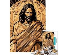 Rompecabezas para Adultos de 1000 Piezas con diseño de halo Dorado divino Juego Familiar Ideal para Regalar a Mujeres cumpleaños y Navidad (tamaño 50x75cm)