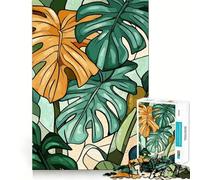 Rompecabezas para Adultos de 1000 Piezas con diseño de Hojas Tropicales, Bordes precisos, Ideal para estimular la Mente Juego Tranquilo cumpleaños (38x26cm)